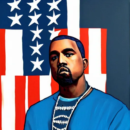 Image similar to presidential portrait of the 45th united states president kanye west