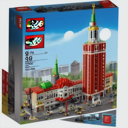 Prompt: soviet city lego set, product photo, detailed