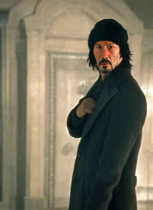 Prompt: film still of Keanu Reeves as Rocky Balboa in Rocky, 4k