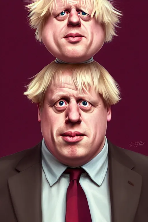 Image similar to Boris Johnson as a Family Guy character, realistic portrait, symmetrical, highly detailed, digital painting, artstation, concept art, smooth, sharp focus, illustration, cinematic lighting, art by artgerm and greg rutkowski and alphonse mucha