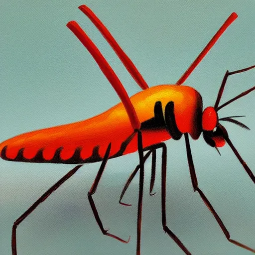 Image similar to a high quality painting of a mosquito trending on art station