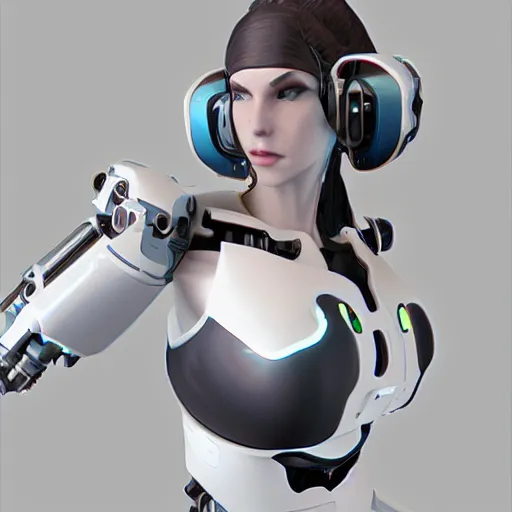 Image similar to beutiful white girl cyborg, artstaition, unreal engine
