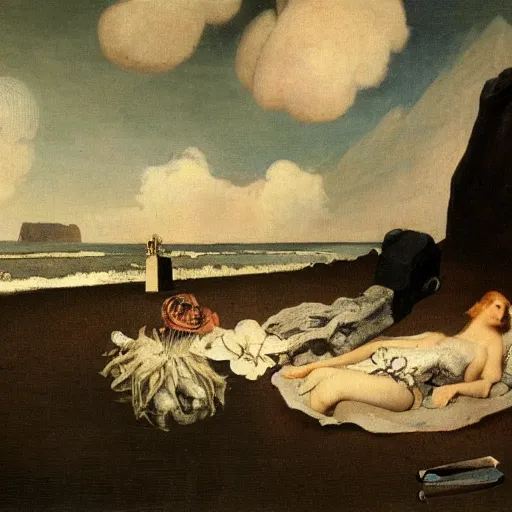 Prompt: 1 9 2 5 creepy shore mayo soul, by william hogarth and martin johnson heade, concept art, masterpiece