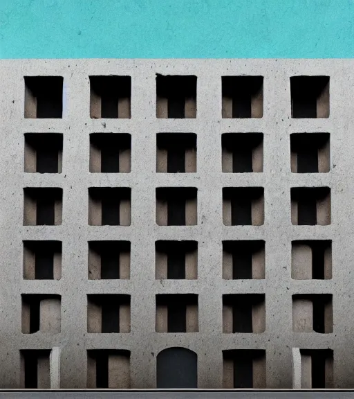 Image similar to occult brutalist building by wes anderson, digital art