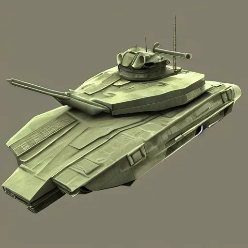 Image similar to futuristic military sci fi stealth tank concept art, 3d model, art station