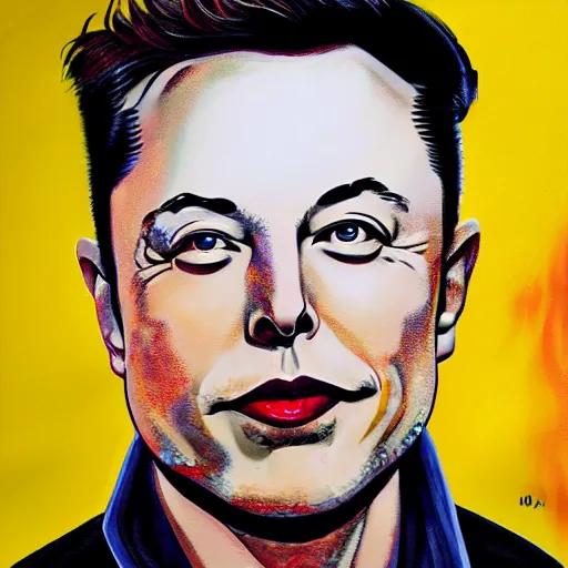 Image similar to painting of elon musk in the style of alex gray