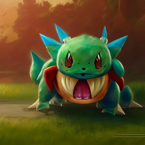 Image similar to pokemon venusaur, style game square enix life, trending on artstation, painted by greg rutkowski, render naughty dog, octane render, detailed