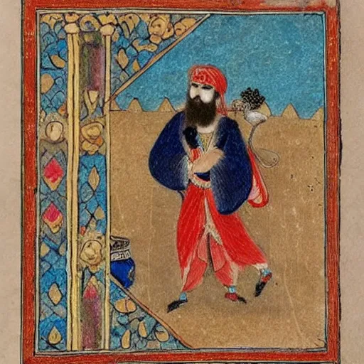 Prompt: Among Us characters in a palace, Persian miniature drawing