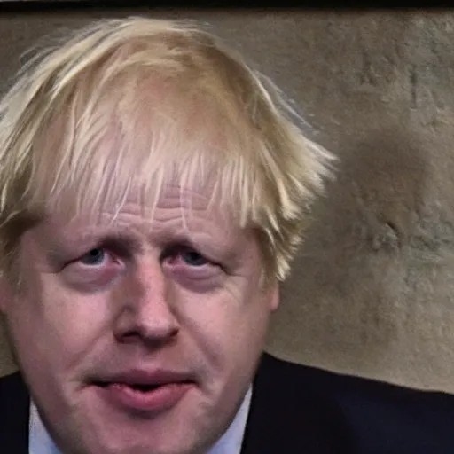 Image similar to boris johnson hiding in a basement, trailcam footage