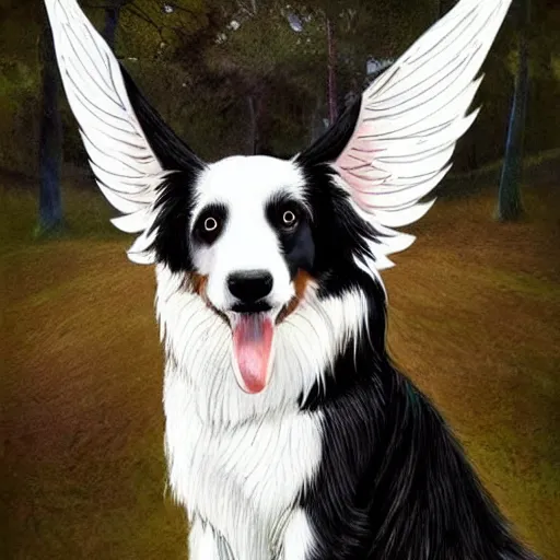 Image similar to Border collie with wings