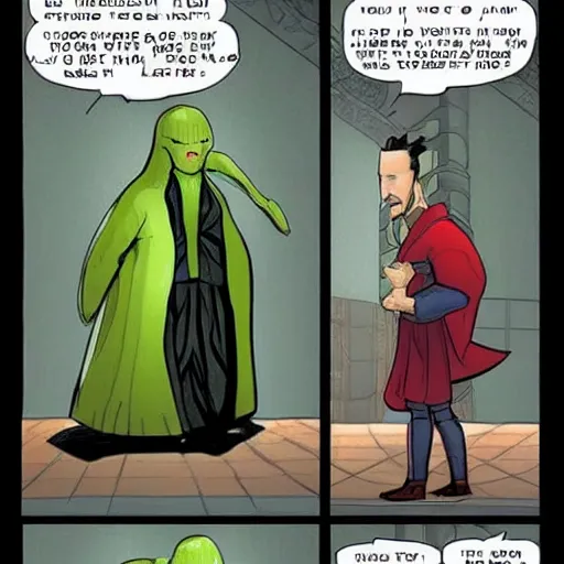 Prompt: doctor strange has turned himself into a pickle... funniest thing I've ever seen