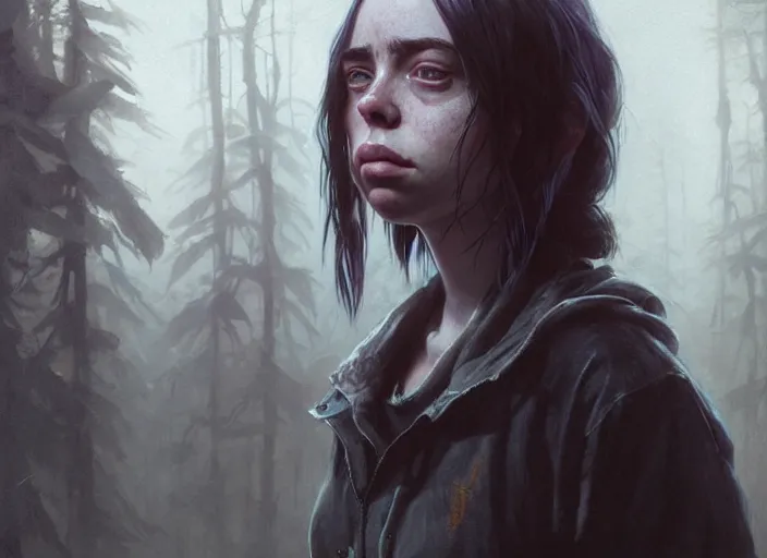 Prompt: highly detailed portrait of billie eilish, in the last of us, stephen bliss, unreal engine, fantasy art by greg rutkowski, loish, rhads, ferdinand knab, makoto shinkai and lois van baarle, ilya kuvshinov, rossdraws, tom bagshaw, global illumination, radiant light, detailed and intricate environment