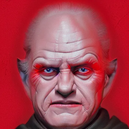 Prompt: sheev palpatine head coming out of a red mist, trending on artstation, profile pic, centered, accurate anatomy, highly detailed, digital art,