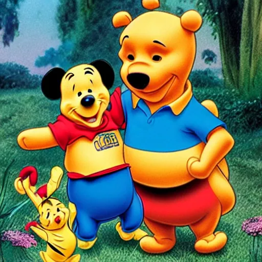 Image similar to nic cage in winnie the pooh, disney,