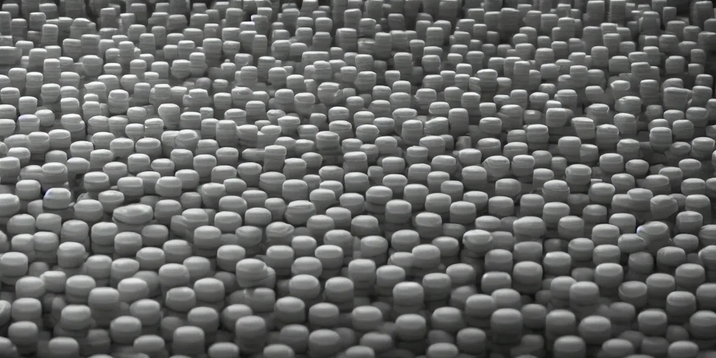 Prompt: a film still of pharmaceuticals piling up in a vault, shallow depth of field, cinematic, award winning cgi, vfx, film still