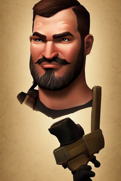 Prompt: beautiful highly detailed realistic stylized character portrait team fortress 2 engineer, detailed character art master portrait, trending on artstation