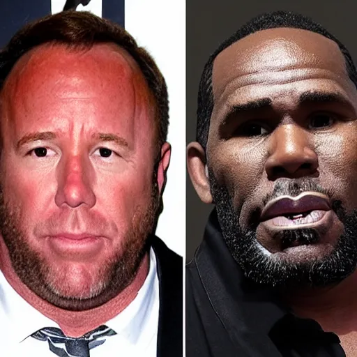 Prompt: alex jones and r kelly in prison