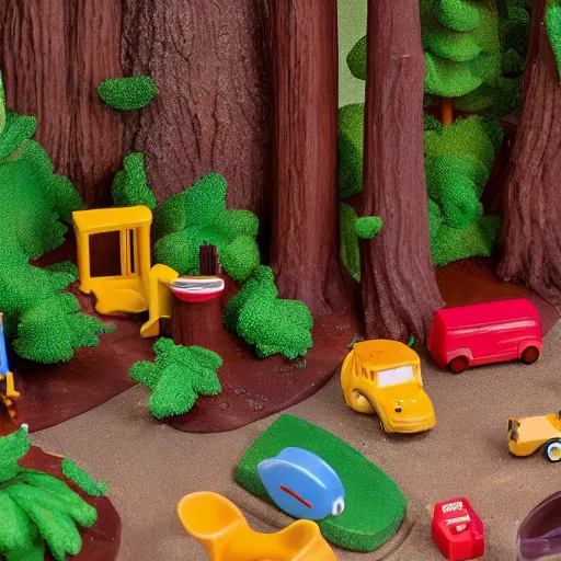 Prompt: fisher price redwood forest, california scene from tv show hyper detailed 5 5 mm 8 5 mm