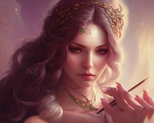 Image similar to nail manicure beautiful design, deep focus, d & d, fantasy, intricate, elegant, highly detailed, digital painting, artstation, concept art, matte, sharp focus, illustration, hearthstone, art by artgerm and greg rutkowski and alphonse mucha