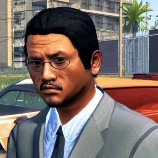 Image similar to young amado carrillo fuentes in the gta v loading screen