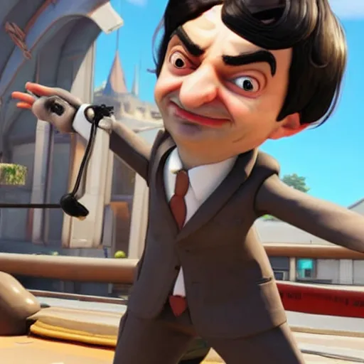 Prompt: Mr. Bean in Overwatch