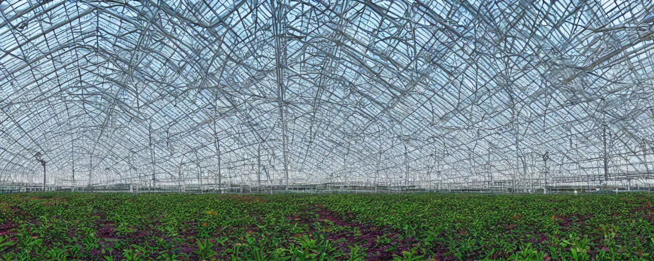 Prompt: world's largest greenhouse, digital art, good lighting