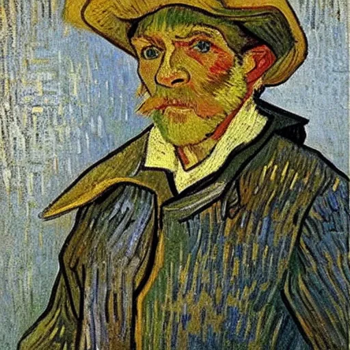 Prompt: nicholas williamson as an 1890s french peasant painted by vincent van gogh