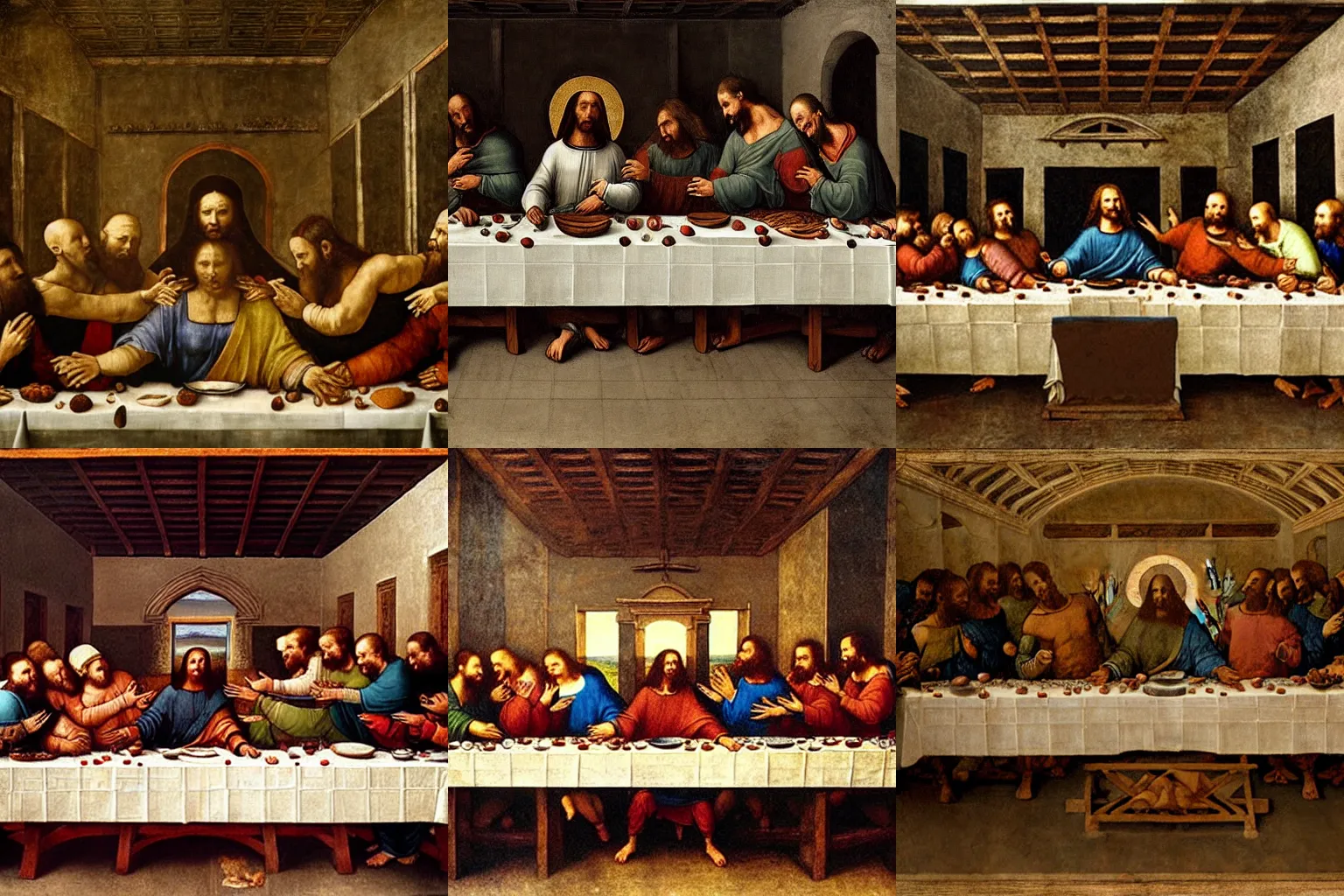 Prompt: the new zealand all blacks in the last supper by leonardo da vinci