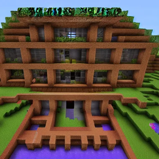 Image similar to minecraft mansion made of flesh