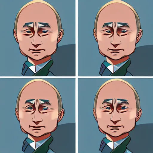 Image similar to Anime style Putin with blushes