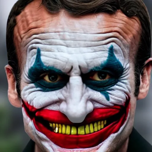 Image similar to Emmanuel Macron as The Joker