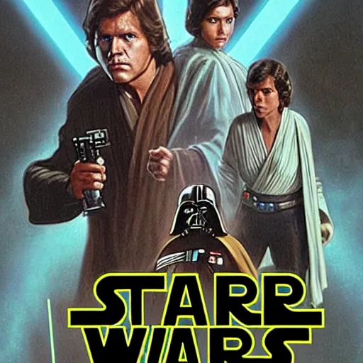 Prompt: the next star wars movie, cover art,