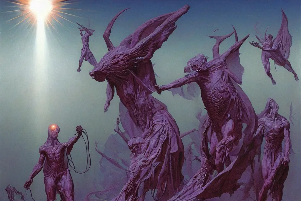 Prompt: divine light, wayne barlowe.