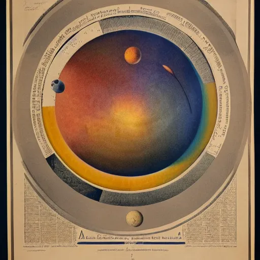 Prompt: color poster of the solar system by adolphe millot