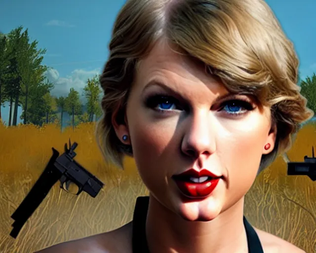 Image similar to taylor swift in pubg, sylvain sarrailh