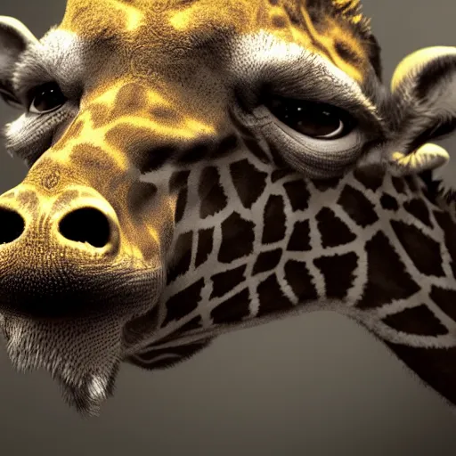 Image similar to A Therianthropy Giraffe Man, hyperdetailed, artstation, cgsociety, 8k
