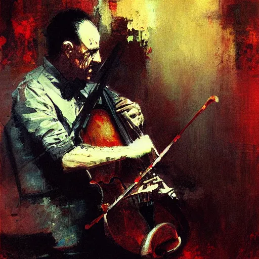 Prompt: satan playing violin by jeremy mann