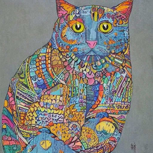 Image similar to a cat portrait by louis wain