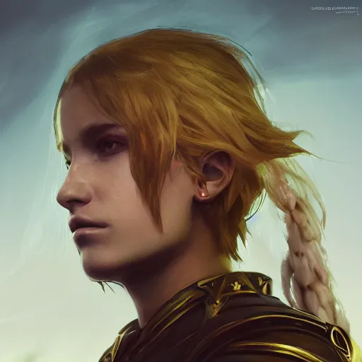 Image similar to unknown Final Fantasy character portrait, atmospheric lighting, painted, intricate, volumetric lighting, beautiful, golden hour, sharp focus, ultra detailed, by Leesha Hannigan, Ross Tran, Thierry Doizon, Kai Carpenter,Ignacio Fernández Ríos