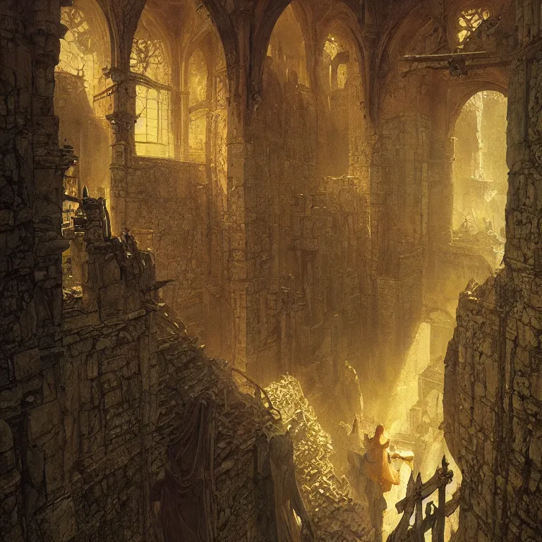 Image similar to a detailed painting inspired by moebius and beksinski of a medieval two floor building. fantasy poster. lord of the rings style. cinematic fantasy scene. fantasy. carl spitzweg. renaissance elements. renaissance element. oil painting. award winning. trending on artstation. 8 k