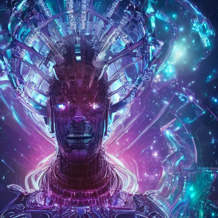 Image similar to portrait of Hugo Weaving as Galactus. intricate abstract. intricate artwork. nightmare fuel. octane render, trending on artstation, very coherent symmetrical artwork. cinematic, hyper realism, high detail, octane render, 8k, iridescent accents