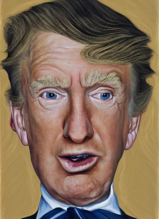 Prompt: Donald Trump, painted by Lucian Freud, highly detailed, 8k