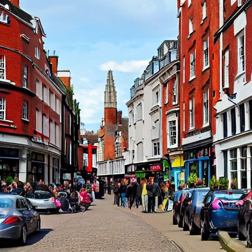 Prompt: grafton street in cambridge, uk