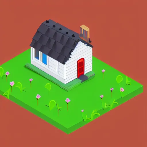 Image similar to cute isometric house