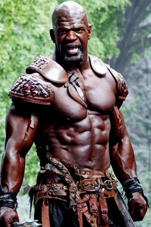 Image similar to Terry crews portrayed as a Dungeons and Dragons berserker