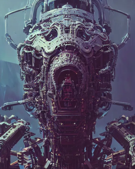 Image similar to portrait of ironplate - mecha - carrion crawler, intricate abstract. intricate artwork, by tooth wu, wlop, beeple, dan mumford. concept art, octane render, trending on artstation, greg rutkowski very coherent symmetrical artwork. cinematic, key art, hyper realism, high detail, octane render, 8 k, iridescent accents