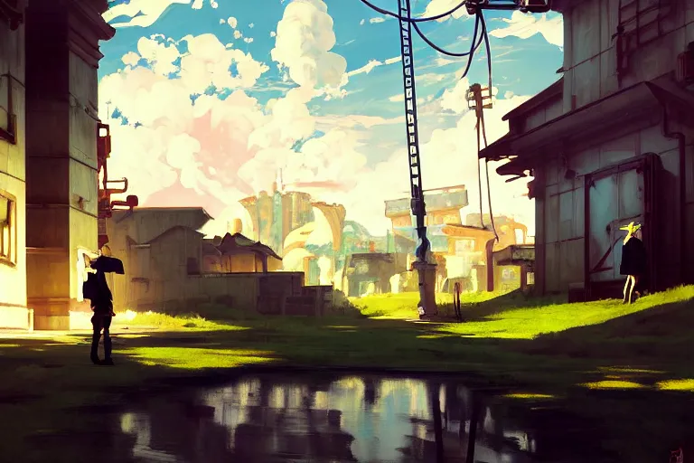 Image similar to baroque oil painting of anime key visual environment concept art of of aperture science laboratories from portal 2, acrylic painting, trending on pixiv fanbox, palette knife and brush strokes, style of makoto shinkai jamie wyeth james gilleard edward hopper greg rutkowski studio ghibli genshin impact