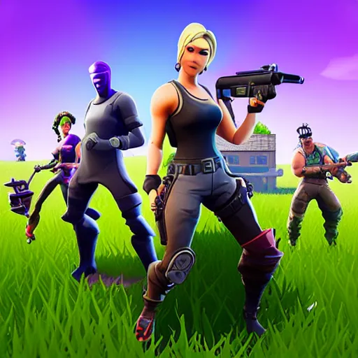 Prompt: Fortnite Battle Royale from the 90s