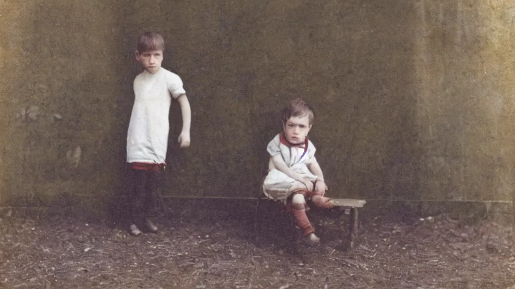 Prompt: autochrome sample photo of a young boy