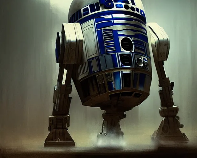 Prompt: photo of dave bautista as r 2 d 2. dark atmosphere. art by greg rutkowski. highly detailed 8 k. intricate. lifelike. soft light. nikon d 8 5 0.